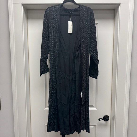 Eileen Fisher Black and White Speck Morse Code Duster Wrap Kimono Cardigan - Picture 10 of 16